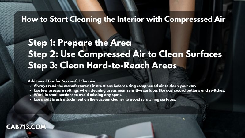 Start Cleaning the Interior with Compresssed Air